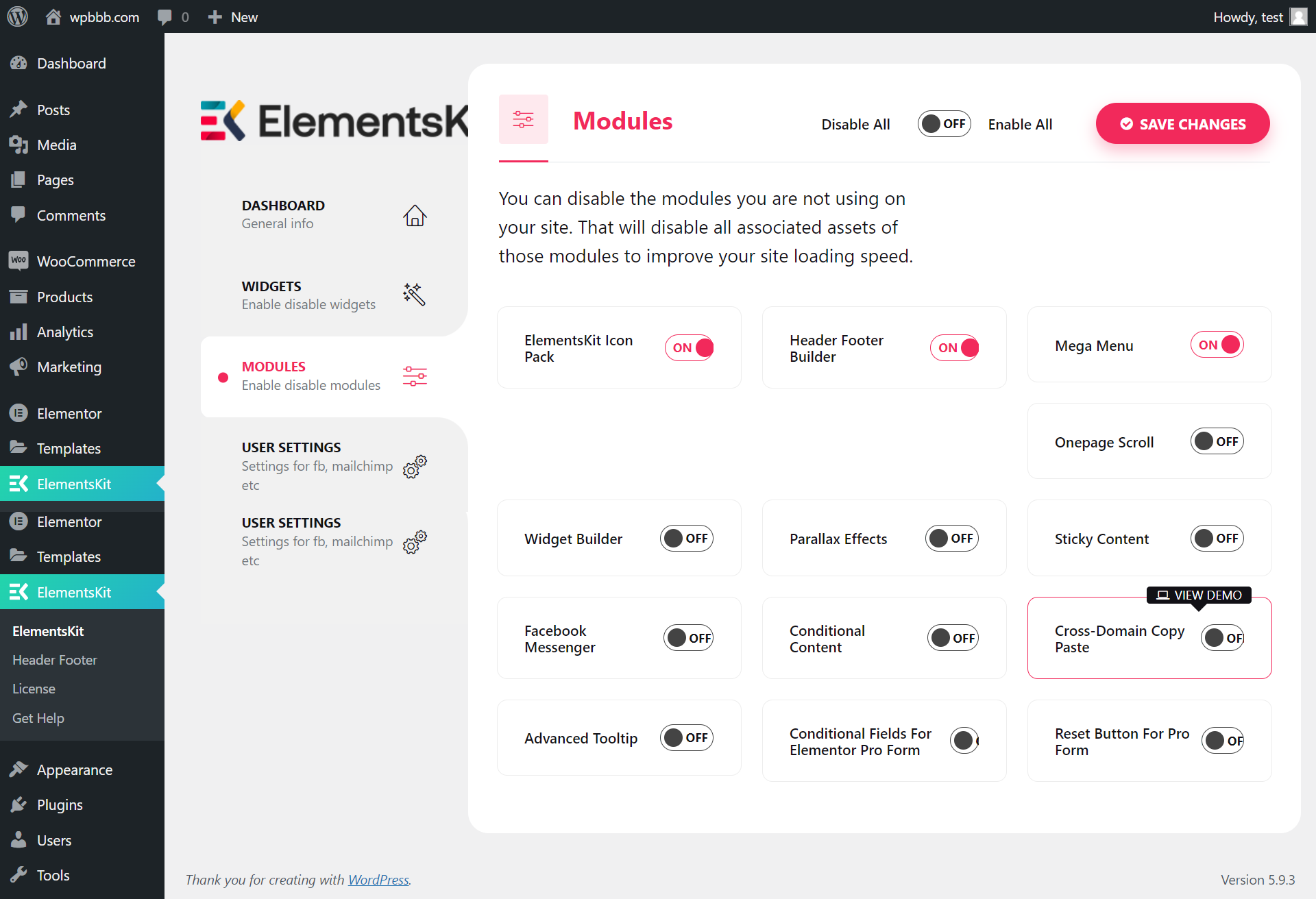 elementskit-addons-for-elementor注册版模块